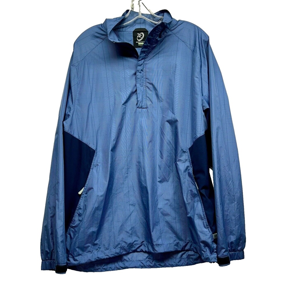 Zero Restriction Tour Series Mens Large Blue Plaid Windbreaker (H3)